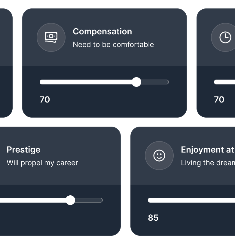 Adjust priority sliders screenshot