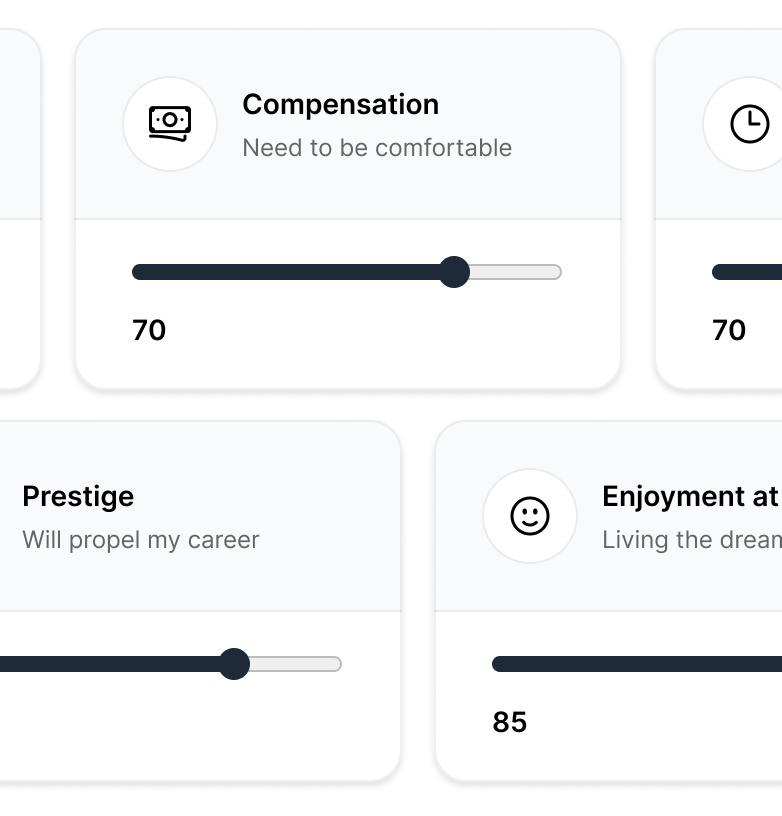 Adjust priority sliders screenshot